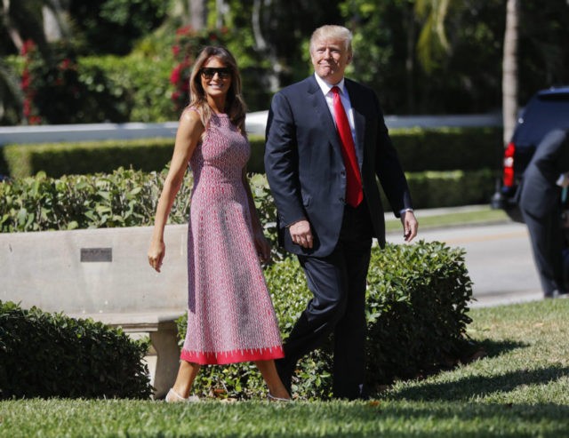 The Latest: Trump and first lady attend Easter services